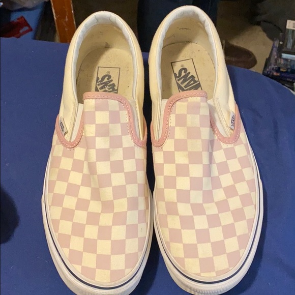 Vans Shoes - baby pink checkard vans